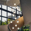 Axyaa Crystal Stair Chandelier Lights - LED Ceiling Lamp for Living Room