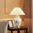 Axyaa Countryside Floral Ceramic Table Lamp: Handmade Rustic Bedroom Decor Warm Light