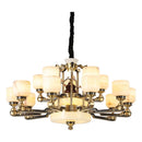 Axyaa Duplex Living Room Chandelier: Elegant Chinese Villa-style Multi-storey Zinc Alloy & Jade Lamps.