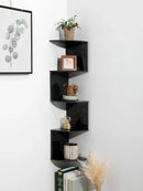 Axyaa Burlywood Wooden Corner Shelf: Boho Style Storage & Room Décor Organiser