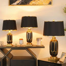 Axyaa Black Ceramic Desk Lamp - Modern Nordic Luxury Table Lamp for Living Room