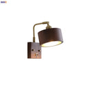 Axyaa Walnut Wood LED Wall Sconce Vintage Copper Vanity Light