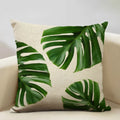 Axyaa Leaf Cushion Cover: Soft Linen Pillowcase 45x45cm