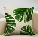 Axyaa Leaf Cushion Cover: Soft Linen Pillowcase 45x45cm