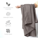 Axyaa Cotton Herringbone Queen Blanket, Cozy All Season Throw & Bed Blanket