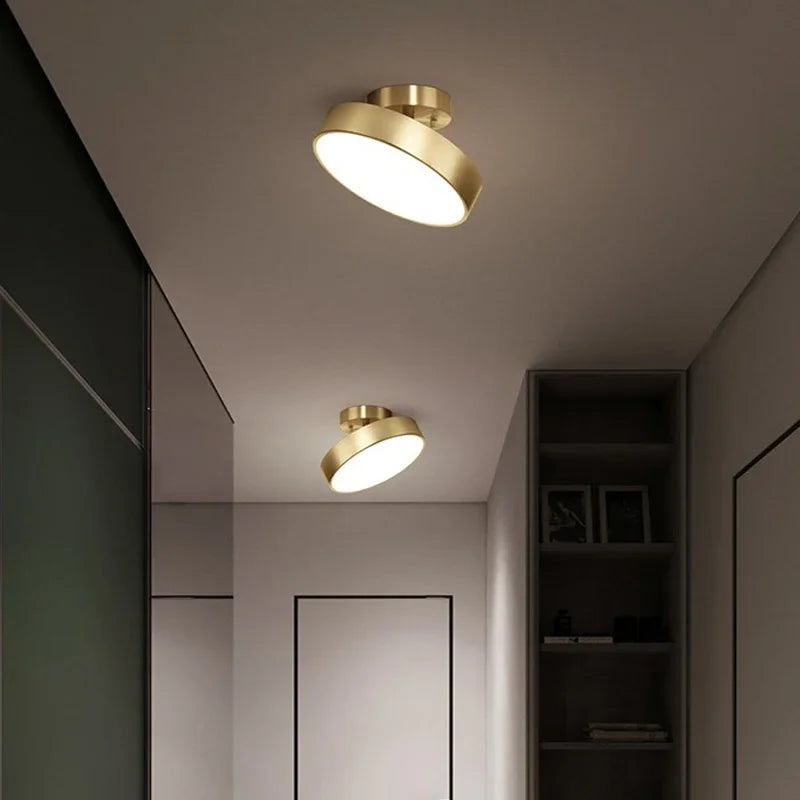 Axyaa Rotatable LED Ceiling Light: Modern Round Fixture for Home Decor.