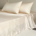 Axyaa Mulberry Silk Luxury Bed Sheet Set - 4/6pcs Bedroom Bedding King Queen Double Single