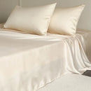 Axyaa Mulberry Silk Luxury Bed Sheet Set - 4/6pcs Bedroom Bedding King Queen Double Single