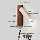 Axyaa LED Wall Light Indoor Up Down Rotate Yellow Travertine Wood Reading Lamp