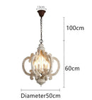Axyaa Retro White Wood Chandelier for Coffee Bar Dining Living Room