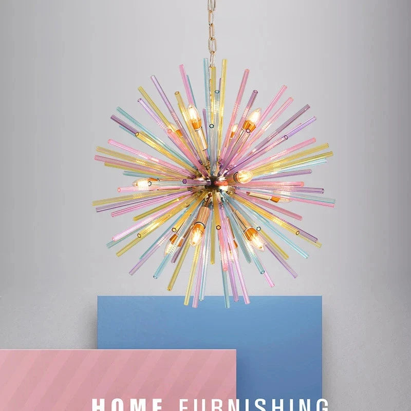 Axyaa Colorful Dandelion Ceiling Lamps: Modern, Personalized, Fashionable Chandelier for Kids' Room