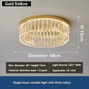 Axyaa Gold Crystal Round Ceiling Light for Home Living Dining Bedroom Study