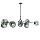 Axyaa Glass LED Chandelier: Modern Loft Decor Pendant Lamp for Living Room, Kitchen, and Villa
