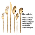 Axyaa Stainless Steel Cutlery Set - Hammer Handle Fork Spoon Mirror Dinner Kitchen Utensils