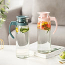 Axyaa Glass Water Pitcher Carafe with Lid and Handle