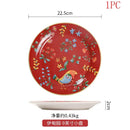 Axyaa Red Flower & Bird Ceramic Tableware Set