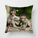 Axyaa Monkey Raccoon Pillow Cover - Wild Animal Print Sofa Decor Case