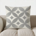 Axyaa Gray Geometric Pattern Throw Pillow Cover for Sofa, Bedroom, Car