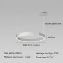 Axyaa Modern Semicircular LED Chandelier for Dining Living Bedroom in Black White