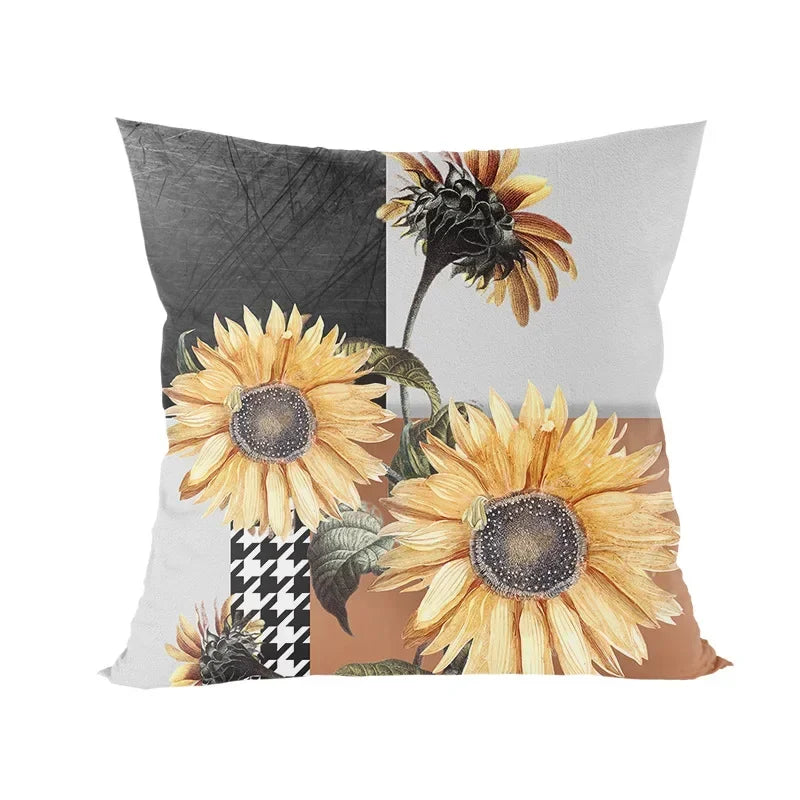 Abstract Line Drawing Girls Print Cushion Cover 45x45cm by Axyaa