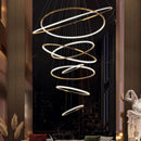 Axyaa Crystal Chandelier Stair Pendant Lamp Living Room Pendant Lights Modern Interior Lighting