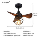 Axyaa Retro Ceiling Fan Chandelier with Remote Control Light for Kids Bedroom