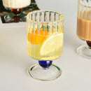 Axyaa Nordic Ripple Style Beaded Stem Wine Glasses Goblet Vintage Drinking Glass Cup