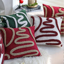 Axyaa Christmas Tree Embroidered Pillow Cover - Decorative Jacquard Cushion for Bedroom