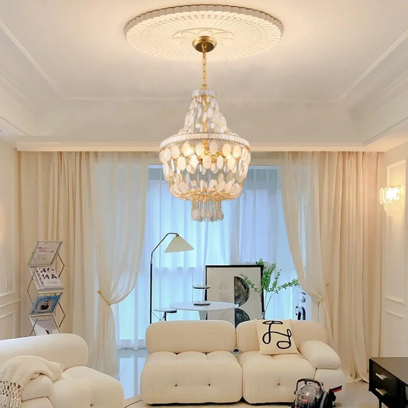 Axyaa Shell Pendant Chandelier LED Ceiling Light for Home Lighting