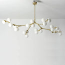 Axyaa Glass Ball Chandelier: Nordic 24-Head LED Pendant Light for Home Décor