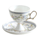 Axyaa Palace Relief Porcelain Coffee Cup & Saucer Set with Gold-Rimmed Milk Mug