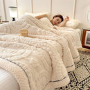 Axyaa Velvet Carved Winter Bed Blanket | Luxury Thick Plush Sofa Throw Blanket
