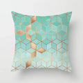 Light Blue Green Mint Geometric Print Boho Pillowcase Set by Axyaa