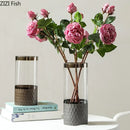 Axyaa Honeycomb Glass Vase: Decorative Hydroponics Flower Pot for Artificial Floral Arrangements