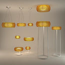 Axyaa Acrylic LED Pendant Chandelier Transparent Gold Floor Lamp