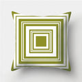 Axyaa Army Green Geometry Print Cushion Cover - Sofa Decor Pillowcase