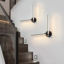 Adjustable Linear LED Wall Lamp for Bedside Foyer in Black/White by Axyaa