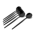 Axyaa Black Stainless Steel Cutlery Set for Dinner Kitchen, 24Pcs Flatware Set