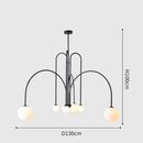 Axyaa Geometric Glass Chandelier Pendant Light for Living Dining Room