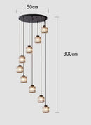 Axyaa Modern Ring Stairs LED Pendant Chandelier for Living & Dining Room Lighting