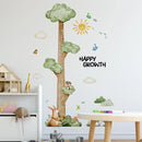 Axyaa Forest Animal Tree Growth Chart Wall Stickers - Kids Nursery Height Measure Decals