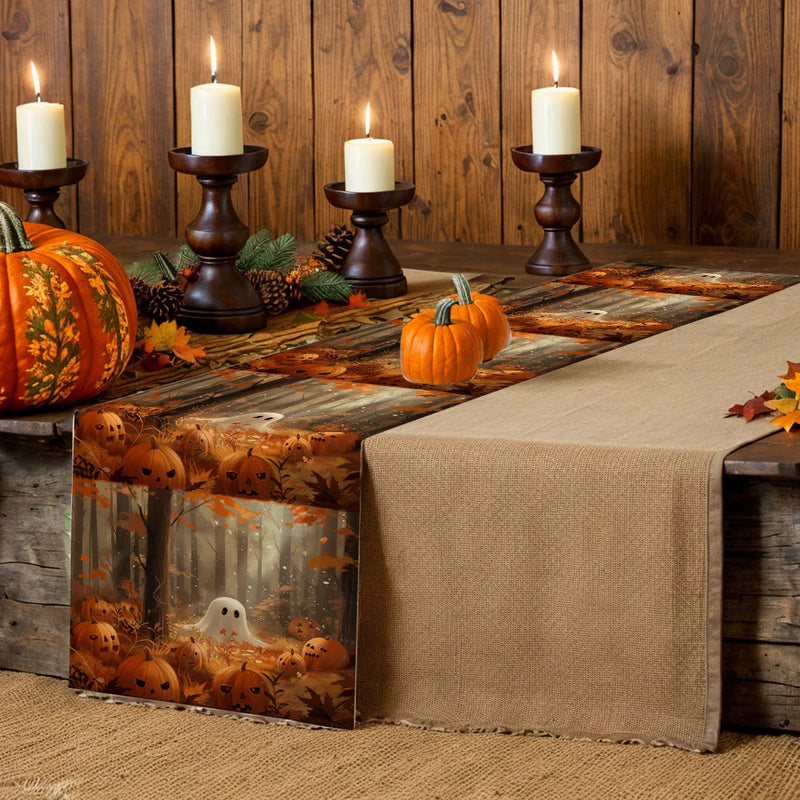 Axyaa Halloween Watercolor Table Runner for Indoor Outdoor Dining