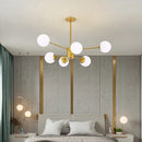 Axyaa Modern Glass Ball Chandelier for Dining and Living Room, E27 Lustre Ceiling Pendant Light