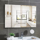 Frameless Beveled Silver Edge Wall Mirror for Home Decor by Axyaa