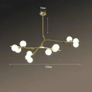 Axyaa Glass Ball Chandelier: Nordic 24-Head LED Pendant Light for Home Décor