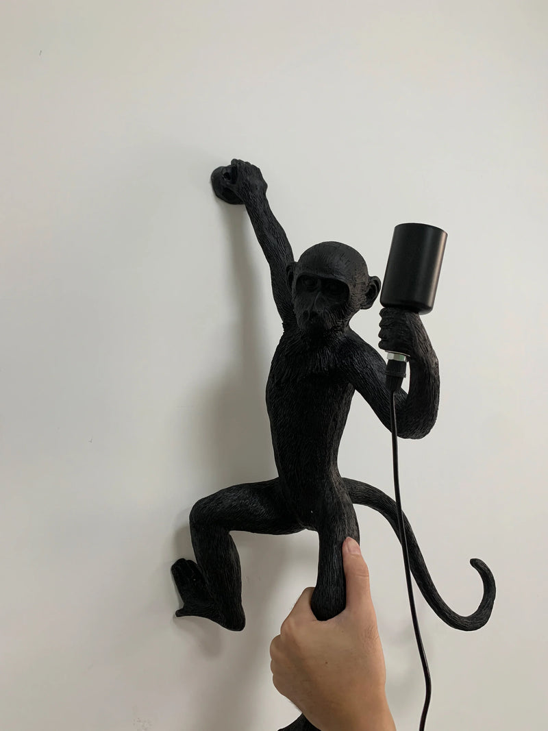Axyaa Modern Monkey Pendant Light - Resin Animal LED Fixture