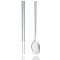 Axyaa Stainless Steel Cutlery Set: 2Pcs Spoons & Chopsticks Flatware Set