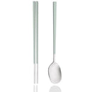 Axyaa Stainless Steel Cutlery Set: 2Pcs Spoons & Chopsticks Flatware Set