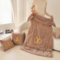Axyaa Pillow Quilt: Sofa Nap Blanket & Car Sleeping Cushion, Winter Thick Dual-Purpose