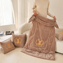 Axyaa Pillow Quilt: Sofa Nap Blanket & Car Sleeping Cushion, Winter Thick Dual-Purpose